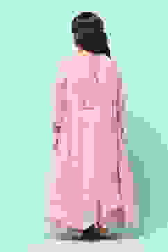 Pink Poly Viscose Embroidered Suit Set image number 5