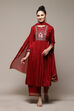 Teal LIVA Gathered Kurta Palazzo Suit Set image number 7