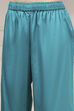 Turquoise Cotton Blend Printed Straight Suit Set image number 2