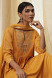Cream-Colored Viscose Embellished Gathered Suit Set image number 1
