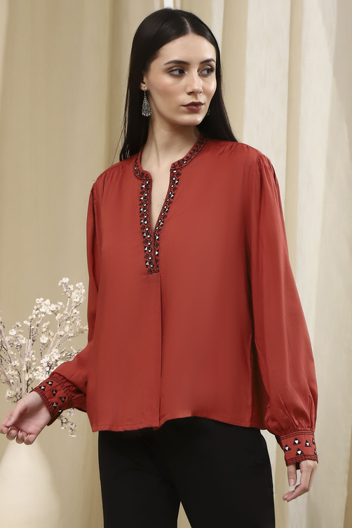Rust Solid Buy Rust Solid Straight Top Online at Biba India
