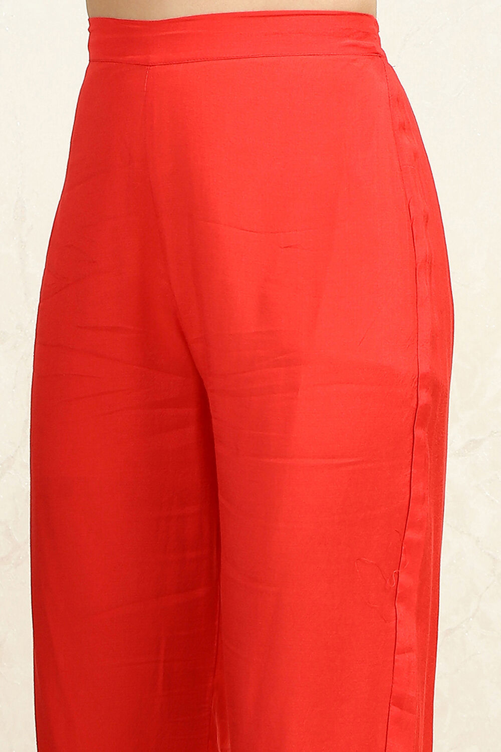 Orange Silk Blend Bandhej Crinkled Unstitched Suit Set image number 7