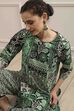 Green Cotton Printed Straight Kurta Palazzo Set image number 0