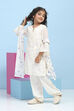 White Poly Chanderi Solid A-Line Suit Set image number 3
