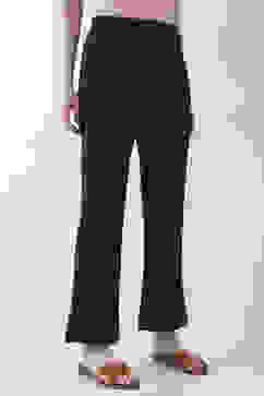 Navy Blue Solid Flared Pants image number 3