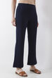 Beige Viscose Blend Flared Pants image number 3