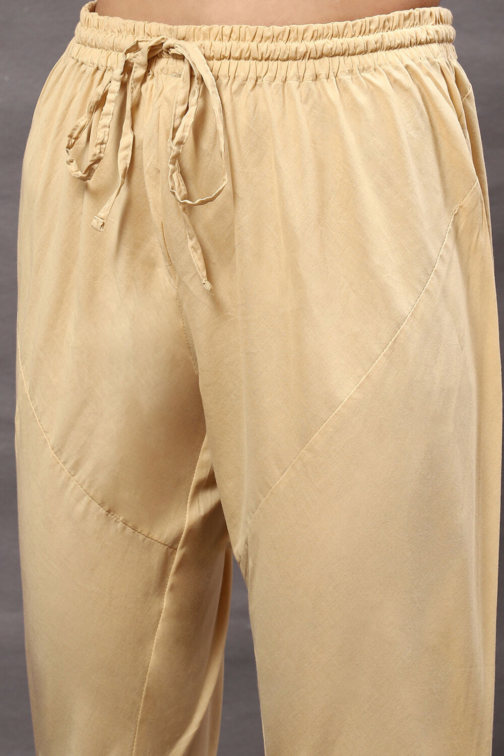 Beige Cotton Blend Straight Kurta Suit Set image number 2