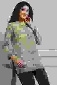 Green Art Silk Printed Straight Short Kurta image number 0