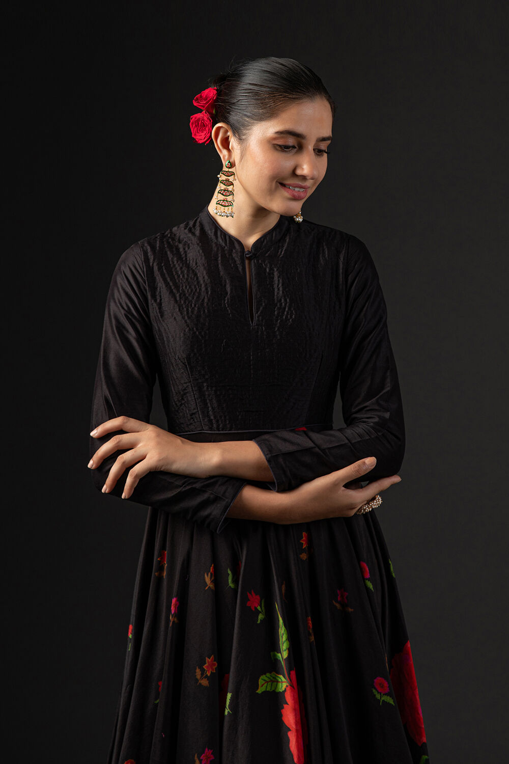 Rohit Bal Ivory Cotton Silk Anarkali Printed Suit Set image number 1