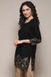 Black Daffodil Straight Printed Kurti image number 4