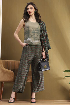 Sage Green Hand-Block Printed Straight Co-ord Set image number 7