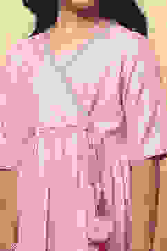 Pink Printed Angrakha Gathered Festive Flared Suit Set image number 1