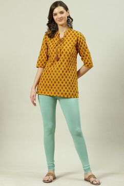 Sea Foam Cotton Blend Solid Churidar image number 5
