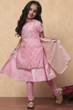 Pink Polyester Flared Suit Set image number 6
