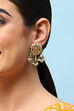 Gold & Green Brass Earrings image number 2