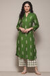 Navy Rayon flax Straight Kurta Palazzo Suit Set image number 6