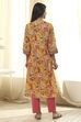 Pink Pure Cotton Floral Straight Kurta image number 3
