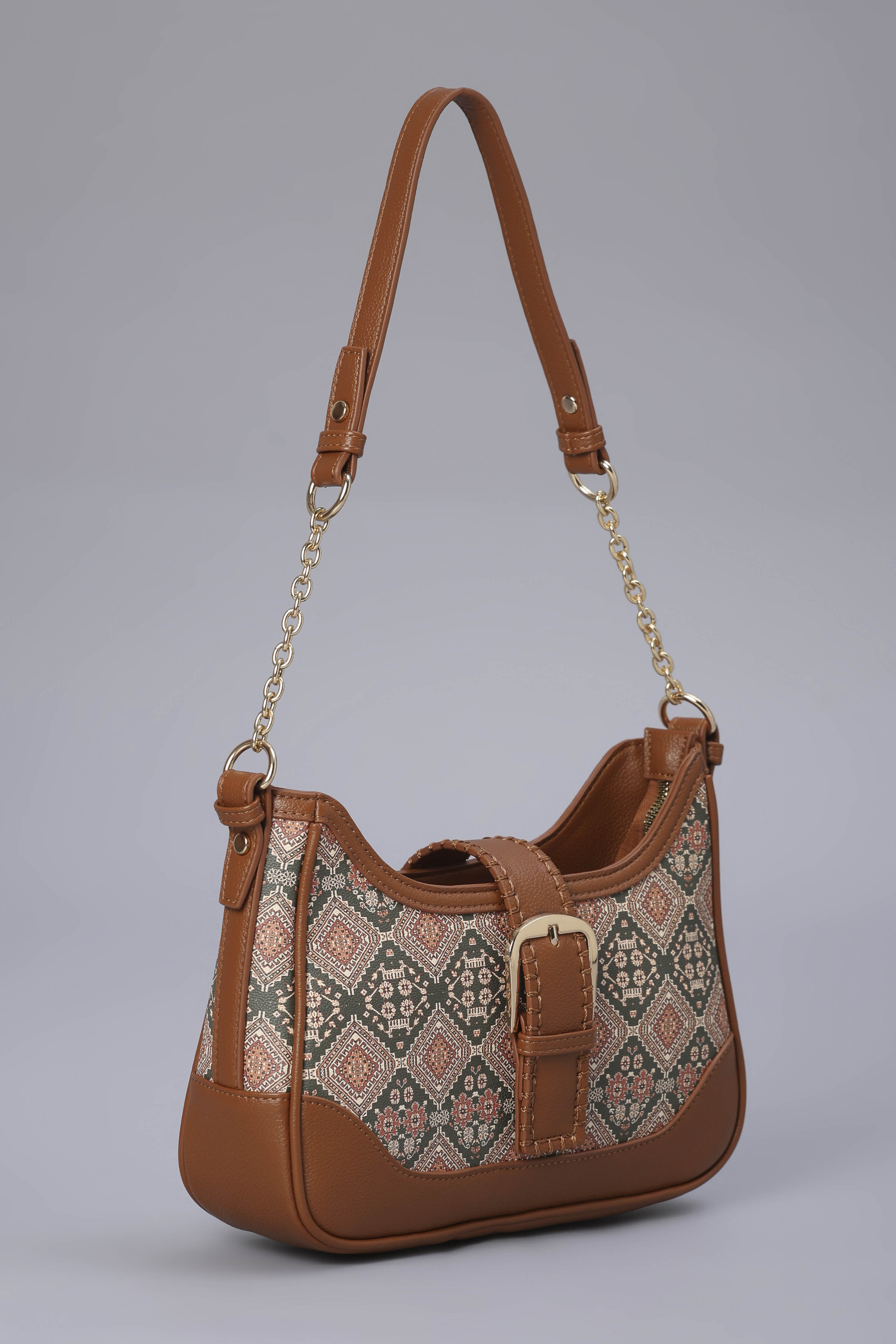 Rust PU Shoulder Bag image number 3