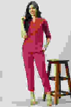 Fuschia Viscose Narrow Pant image number 5