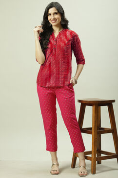 Fuschia Viscose Narrow Pant image number 5