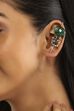 Green Stone Embellished Earrings image number 1