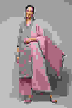 Beige Polyester Straight Kurta Palazzo Suit Set image number 0