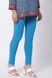 Off White Cotton Lycra Leggings image number 3
