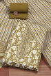 Mustard Green Cotton Printed Unstitched Suit Set image number 0