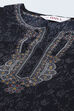 Black Straight Art Silk Short Printed Kurti image number 1