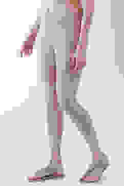 Light Pink Cotton Lycra Solid Fitted Cropped Leggings image number 2