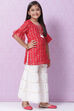Pink Art Silk Straight Kurta Sharara Suit Set image number 5