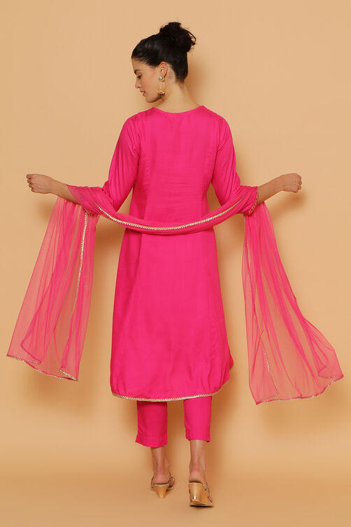 Blue Rayon Kalidar Kurta Slim Pant Suit Set image number 7