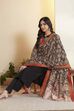 Black Chennur Silk Printed Dupatta image number 0