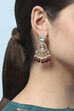 Red Kundan Festive Drop & Danglers image number 3