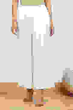 White Viscose Solid Straight Palazzo image number 4