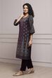 Purple Polyester Straight Printed Kurta Pants Set image number 3