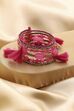 Pink Plastic Warp Around Beaded Bangle image number 2