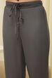 Grey & Pink Art Silk Straight Kurta Pant Suit Set image number 2