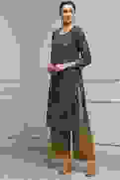 Bottle Green LIVA Straight Printed Kurta image number 2