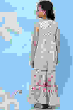 Off White Cotton Straight Jumpsuit image number 4