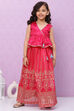 Plum Art Silk Flared Lehenga image number 0