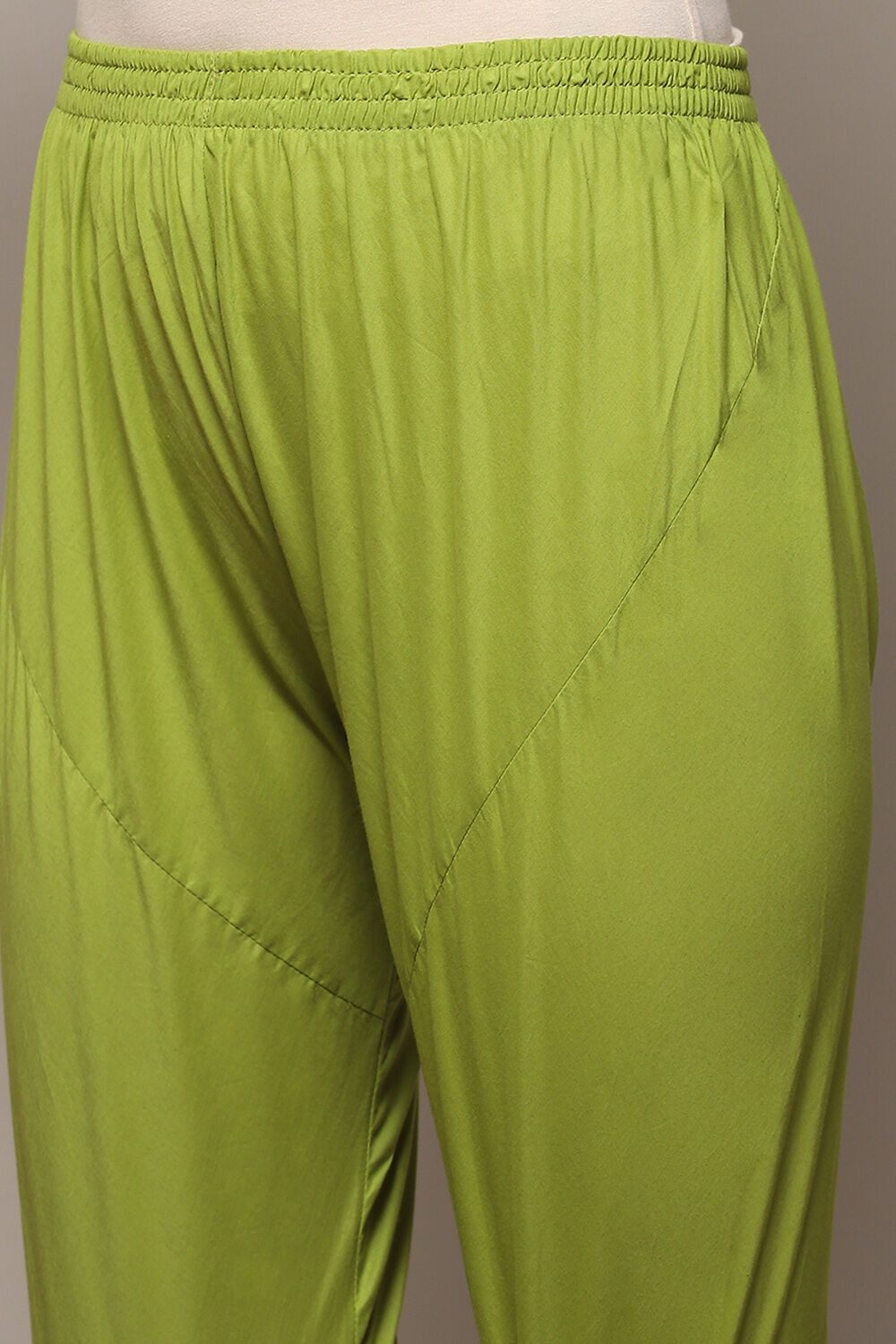 Green Cotton Anarkali Printed Kurta Churidar Suit Set image number 2