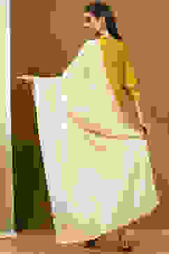 Off White Polyester Dupatta image number 3