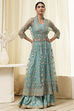 Coral-Pink Polyester Blend Anarkali Lehenga Set image number 6