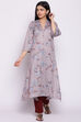 Blush Pink Straight Woolen Printed Kurta image number 0