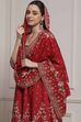 Red Cotton Anarkali Printed Suit Set image number 6