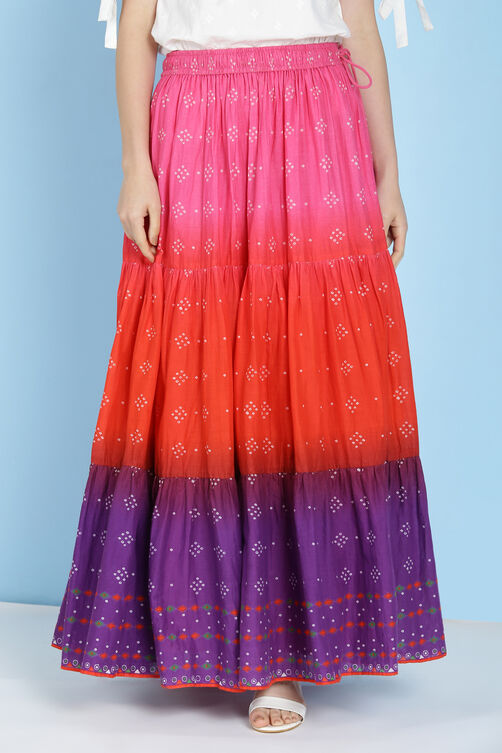 Green Cotton Tiered Skirt image number 0