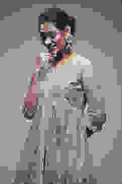 Mint Nylon Anarkali Lehenga Set image number 6