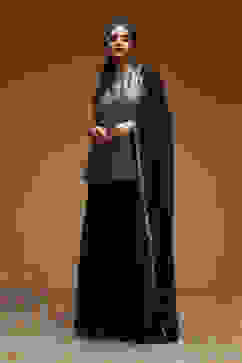 Navy Blue Art Silk Straight Sharara Set image number 3