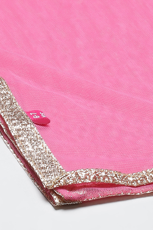 Pink Art Silk Lehenga Set image number 3